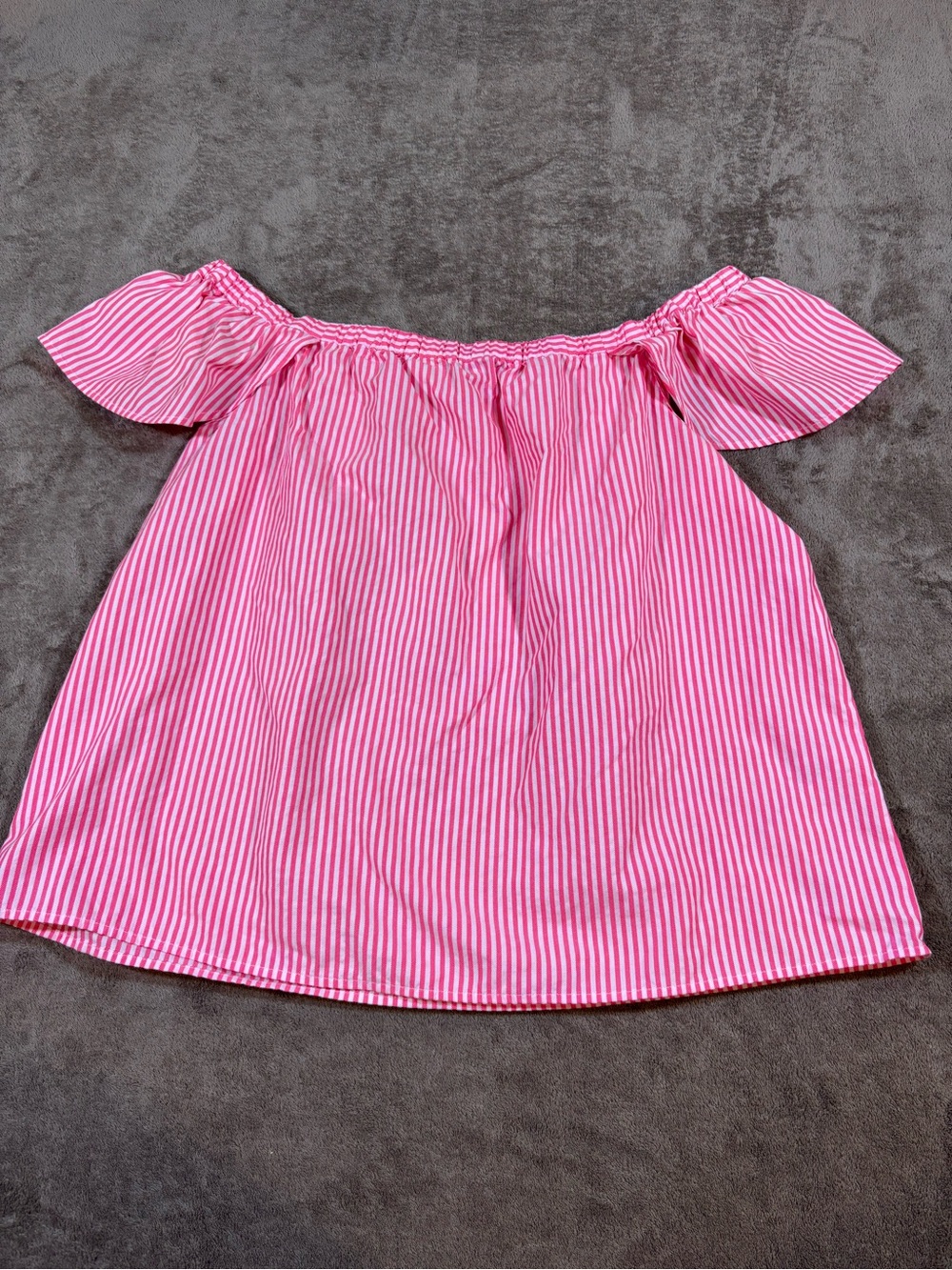 Vineyard Vines Off The Shoulder Pink White Striped Blouse Top Womens XL
